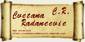 Cvetana Radančević vizit kartica